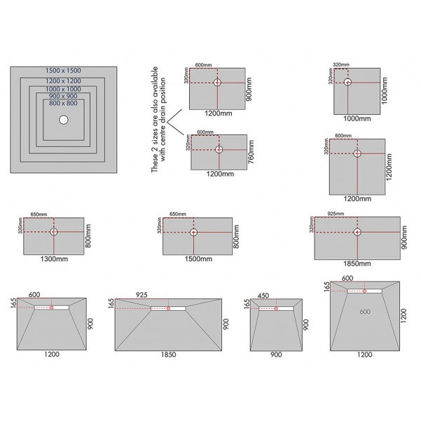 1500mm x 800mm Marmox Showerlay 360 Floor Level Shower Base Kit
